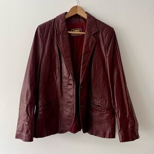Leather Burgundy Blazer